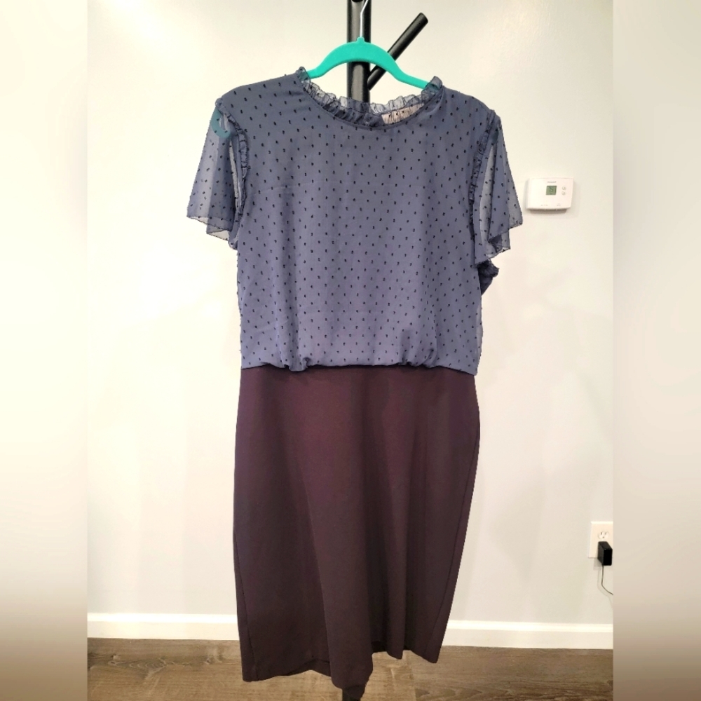 Loft mixed media work dress 16